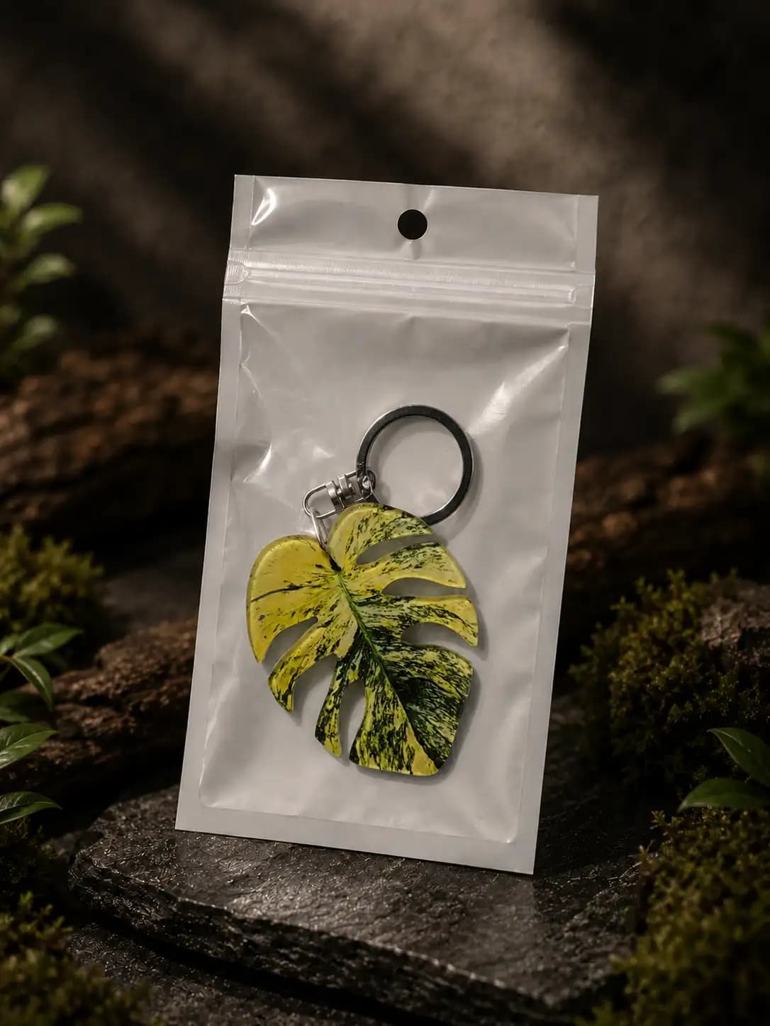 Monstera Siam Mint Leaf Keychain thumbnail 2