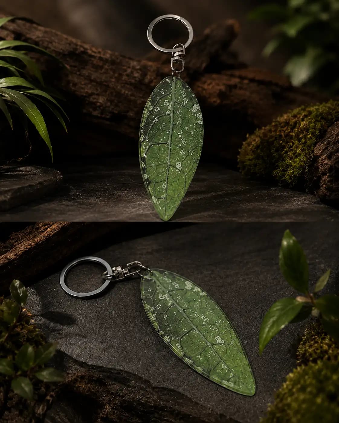 Hoya Finlaysonii Splash Leaf Keychain