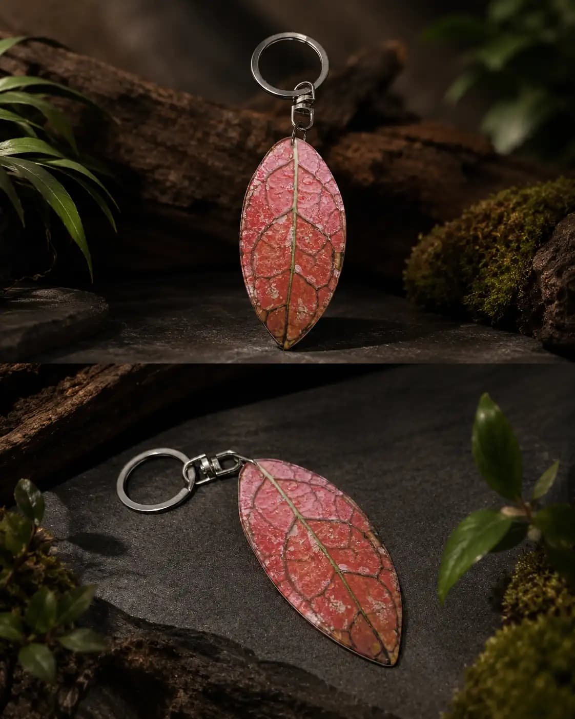 Hoya Clemensiorum Red Leaf Keychain