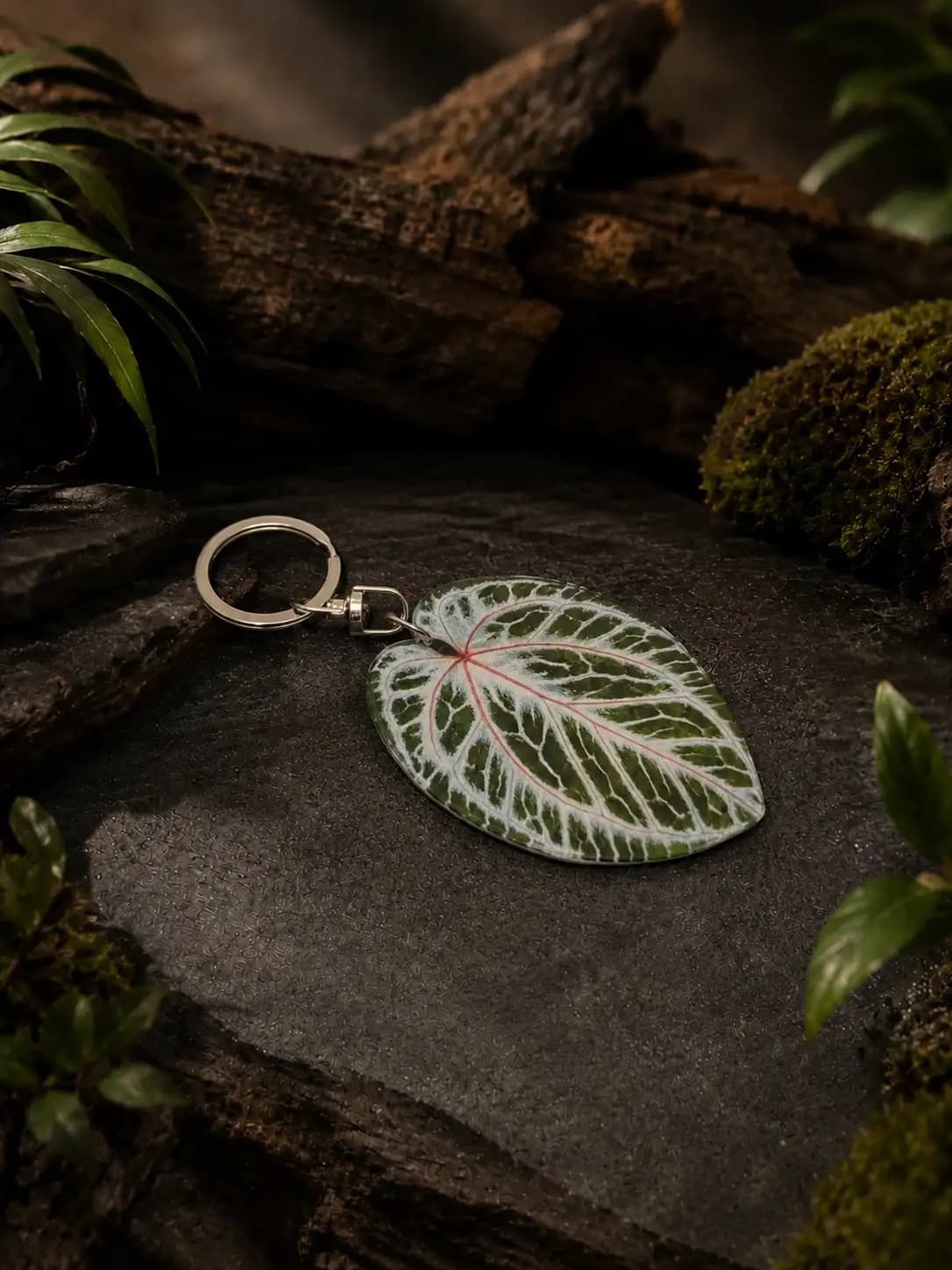 Anthurium King of Spades x Red Tiger Keychain