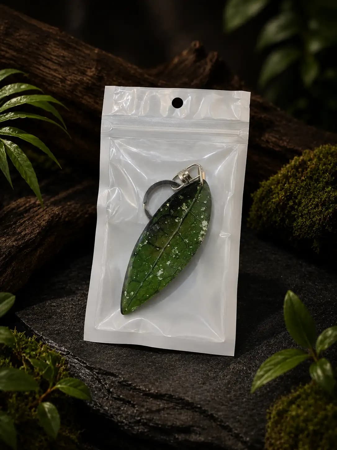 Hoya Finlaysonii Splash Leaf Keychain thumbnail 2